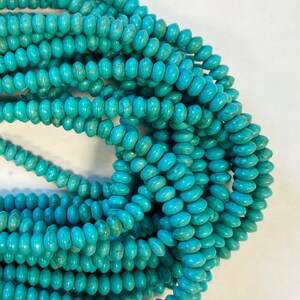 Türkise 6x4mm Rondelle-Edelsteinperle – 15,5-Zoll-Strang