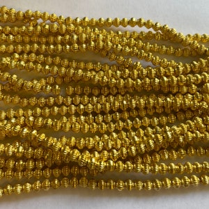 5x3mm lantern Base metal 48 beads/ 7 inch strand