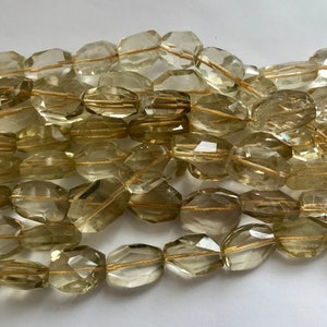 perline di pietra preziosa sfaccettata di citrino limone naturale (13-20) x (12-13) x (7-12) mm - filo da 7,5 pollici