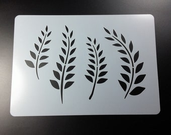 Stencil leaves stalks grain ears fern - BC14