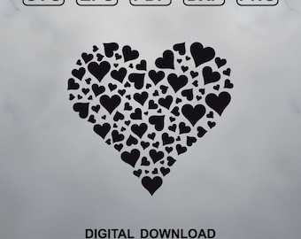 Heart SVG Hearts Wedding Love Plott Vector dxf eps png pdf File ClipArt Download
