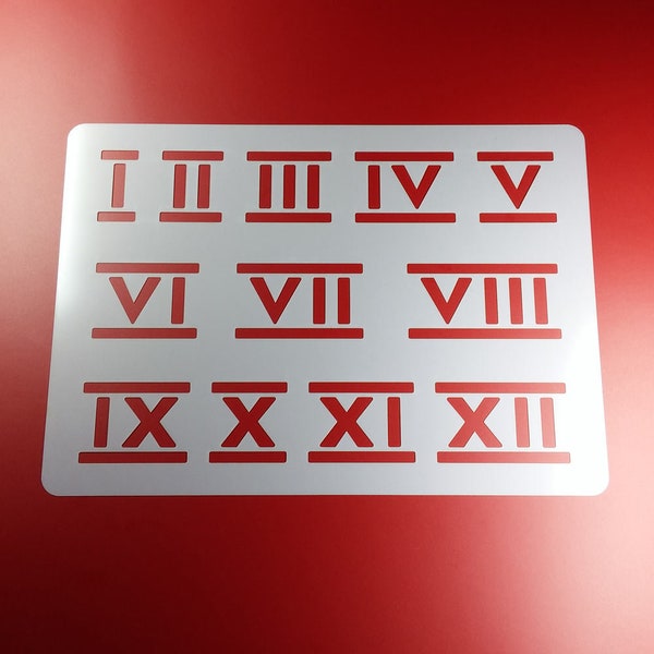 Stencil number set Roman numerals 1 to 12 - BF20