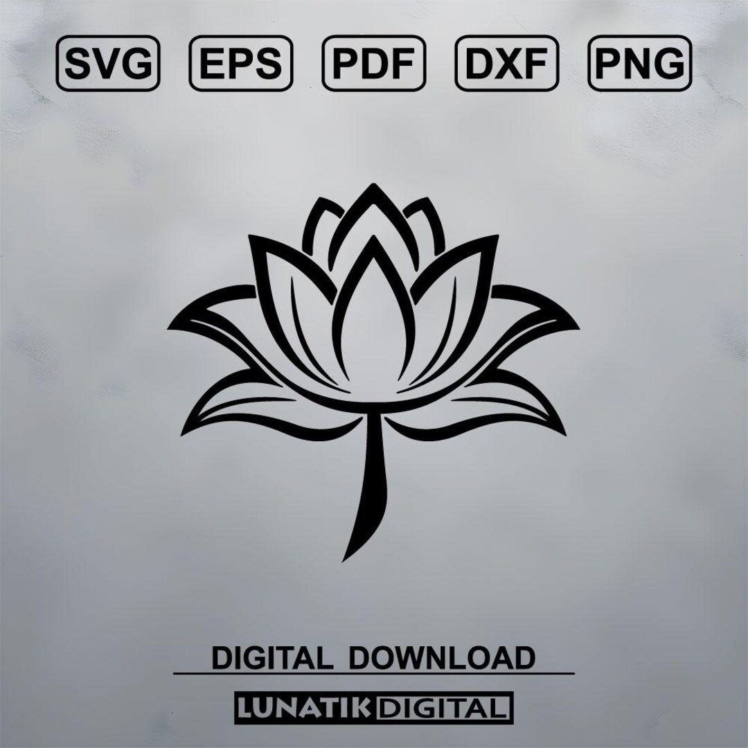 Lotus SVG Lotus Blossom Lotos Zen Plott Vector Dxf Eps Png Pdf
