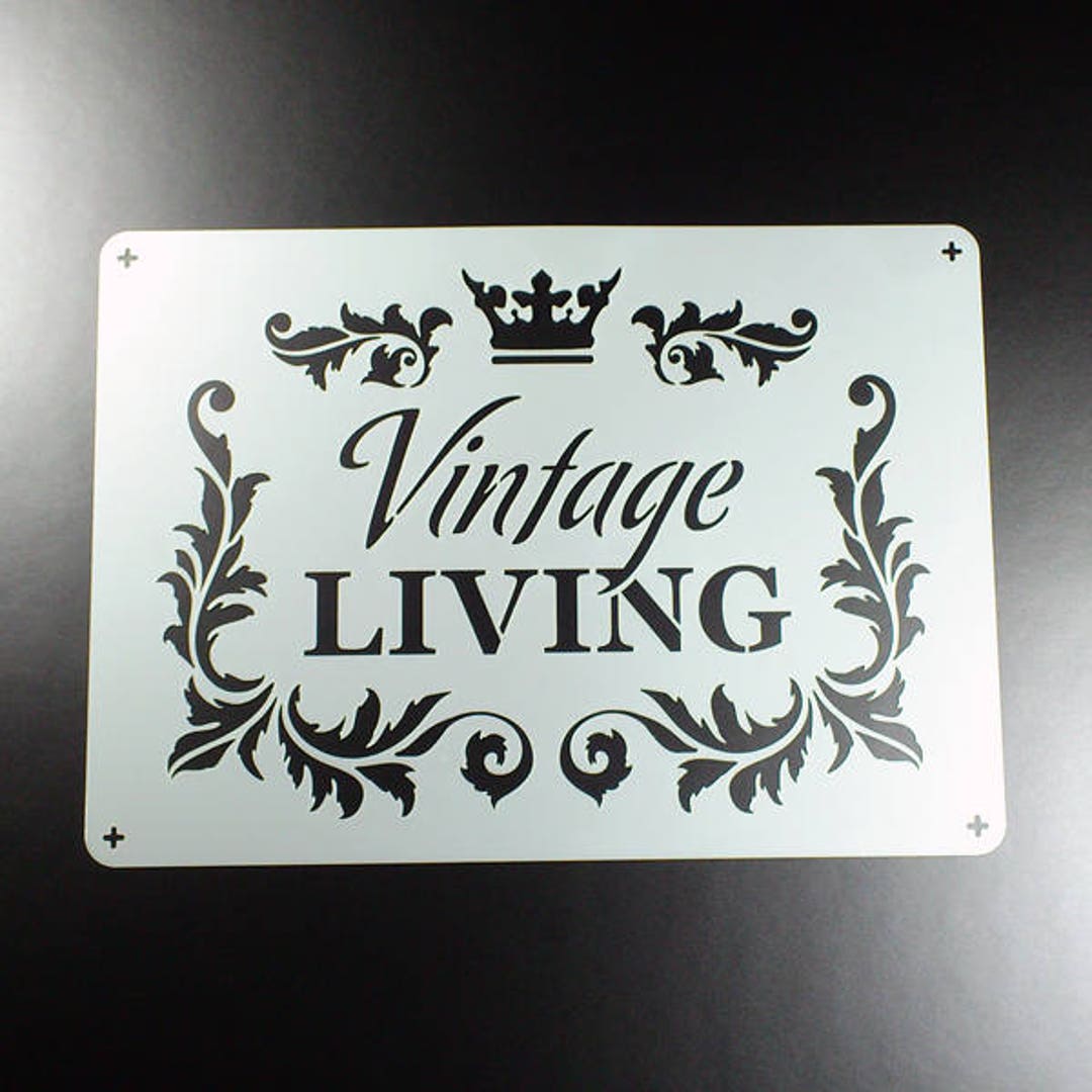 Template Vintage Living Lettering Crown Ornament BO87 - Etsy