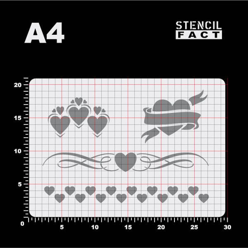 Stencil Heart Border Ornament Font Volume 4 Motifsbo12 Etsy