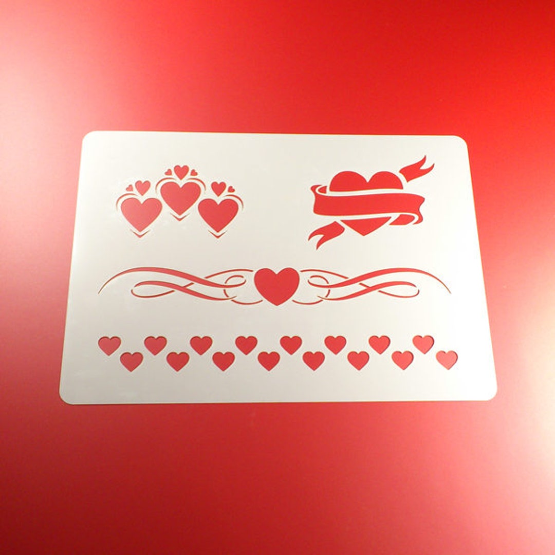 Stencil Heart Border Ornament Font Volume 4 Motifsbo12 Etsy