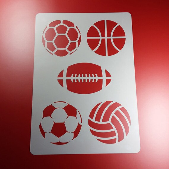 Sports De Balle De Pochoir De Boule 5 Ballons De Handball Etsy