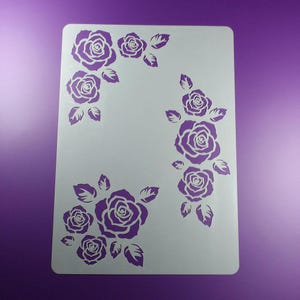 Stencil Roses Leaves Ornament Floral 3 Motifs - BO04