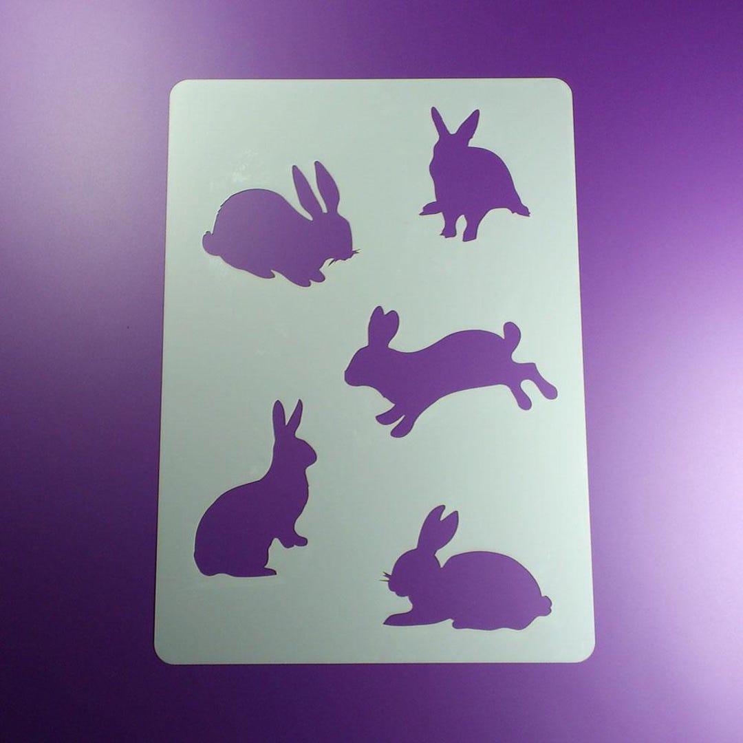 Rabbit Stencil 5 Bunny Rabbit Motifs - BV15 - Etsy