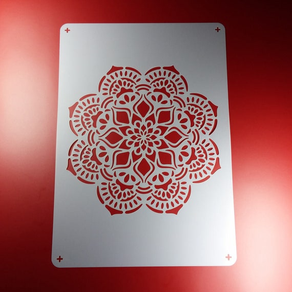 BE485 A4 Schablone Mandala Lotus Blume Blüte BE485 A4 Schablone Mandala Lotus Blume Blüte