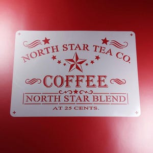 Stencil Noordster Shabby Koffie Thee Ornament - BS49