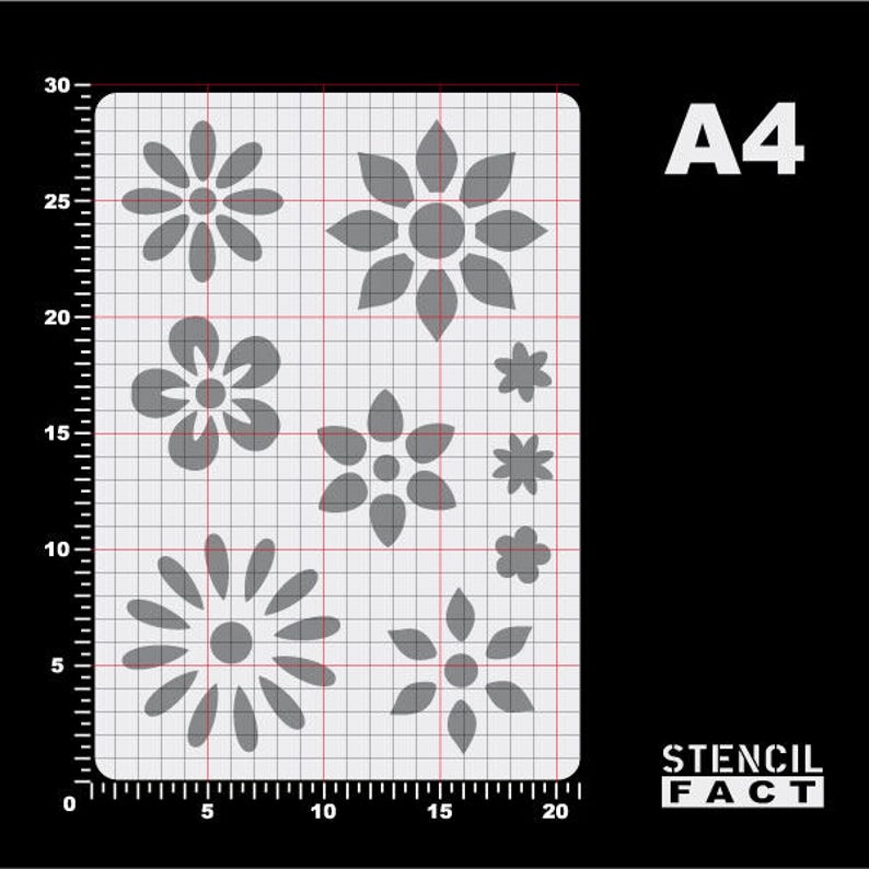 Template Flower Flower 9 blossoms-BA49