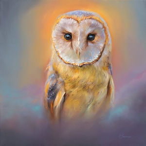 BARN OWL oil painting  Giclee Art print