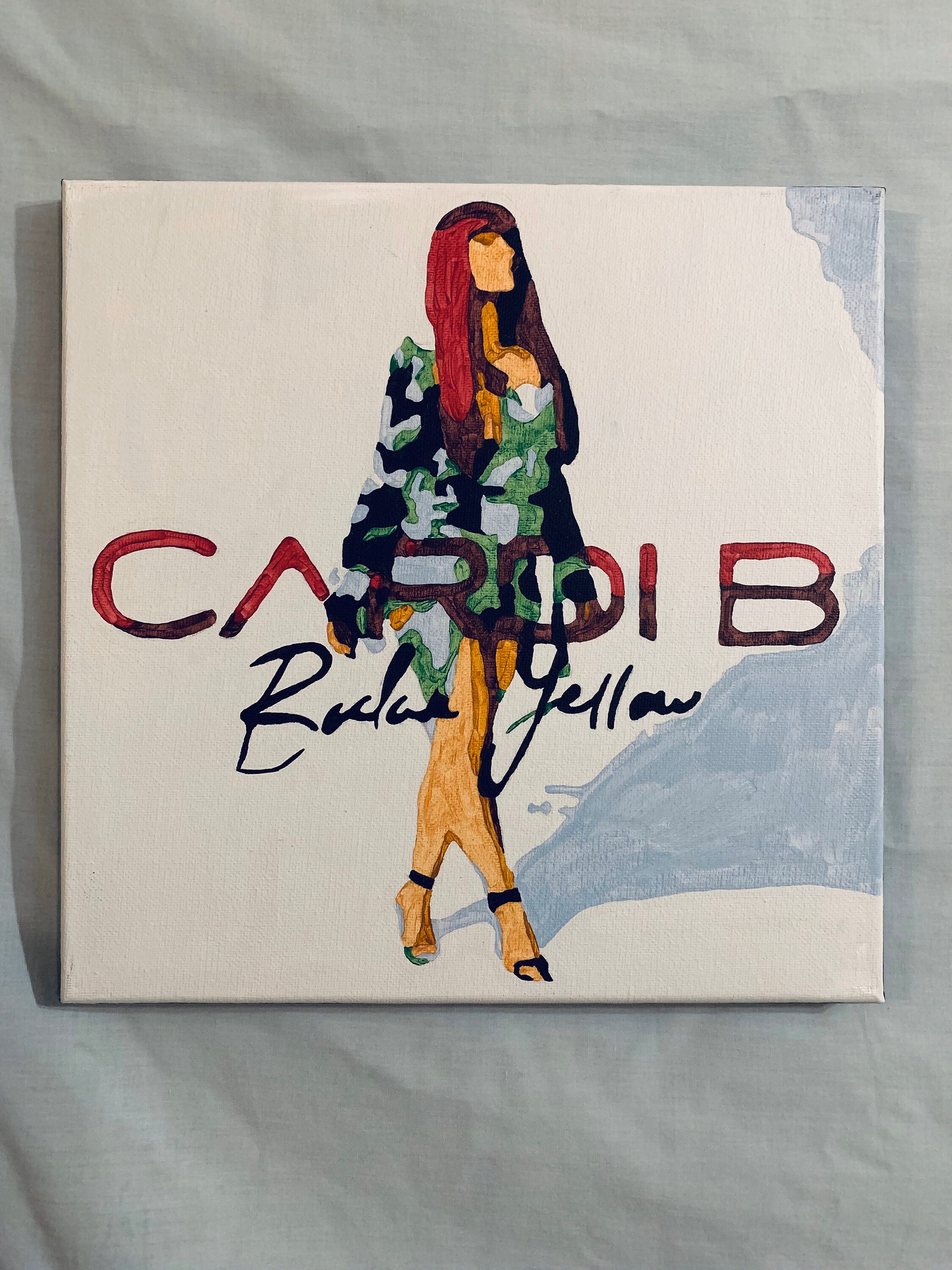 Cardi B Bodak Yellow Album Cover Acrylic Original Painting Etsy