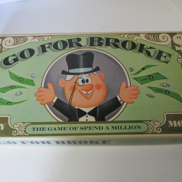 Vintage 1965 Selchow and Righter Go For Broke Game