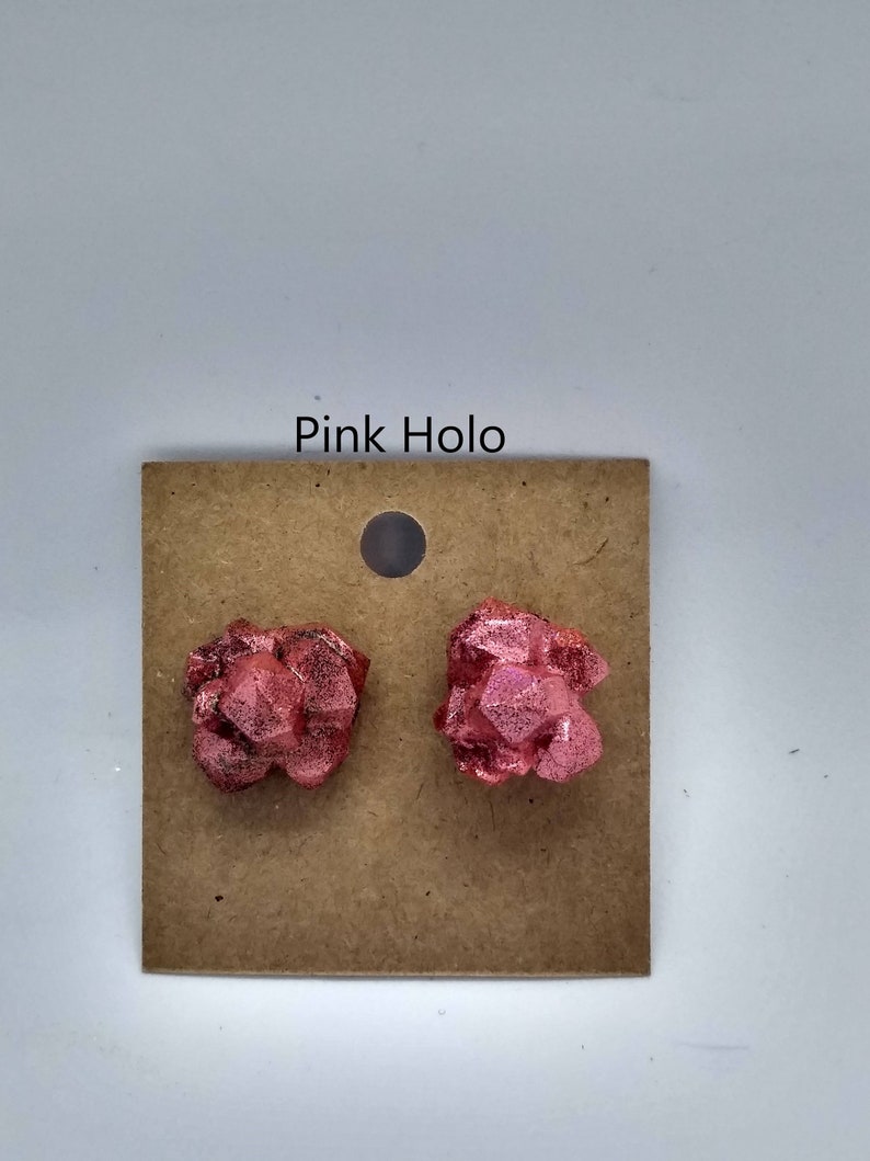 Faux Crystal Stud Earrings Handmade Resin Crystal Stud Earrings Style B