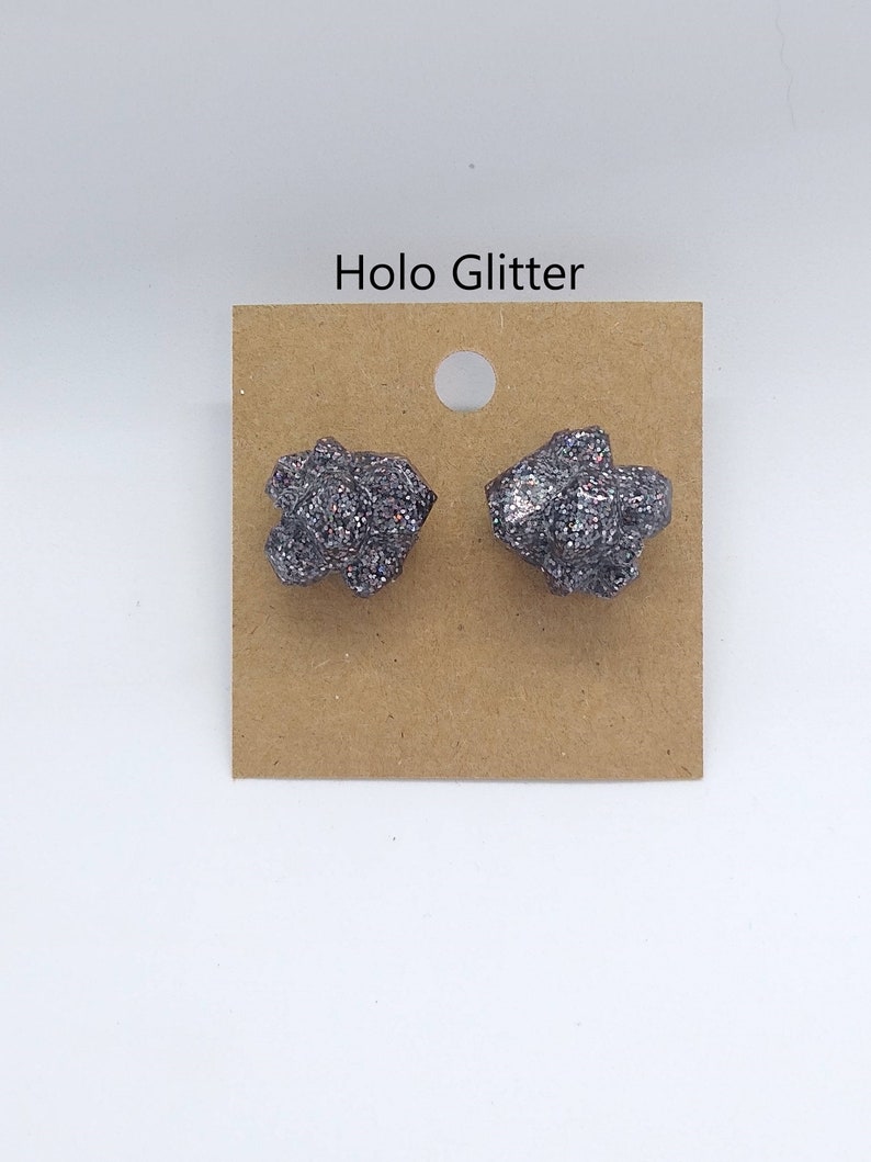 Faux Crystal Stud Earrings Handmade Resin Crystal Stud Earrings Style B