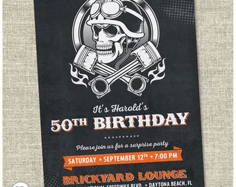 Harley Invitation Etsy