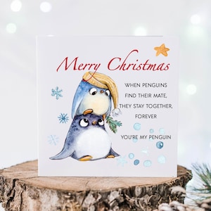 Penguins Merry Christmas Card Husband | Greeting Card for Partner | Christmas Card Wife, for Him and For Her | You are my Penguin