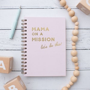 New mom gift, Mum to be present, Baby Shower Idea, Mama On A Mission Notebook,  Journal, Motherhood, Pregnancy Gift, Mama Present Hardback