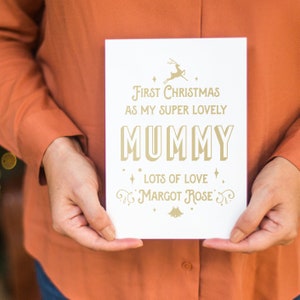 Primera tarjeta de Navidad personalizada como mi mamá, la 1ª Navidad del bebé, la tarjeta de Navidad para la nueva mamá, la nueva mamá Navidad