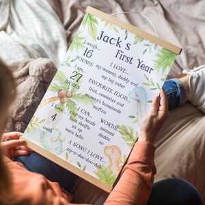 Dinosaurier 1 Geburtstag Poster, Dinosaurier 1. Geburtstag Junge, Baby Geburtstag Poster, Jungen 1 Geburtstag, Dinosaurier-Kinderzimmer Dekor, 1 Geburtstag