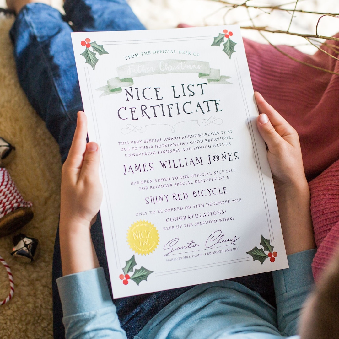 Christmas Letter From Santa, Xmas Eve Box, Santa Claus Certificate ...