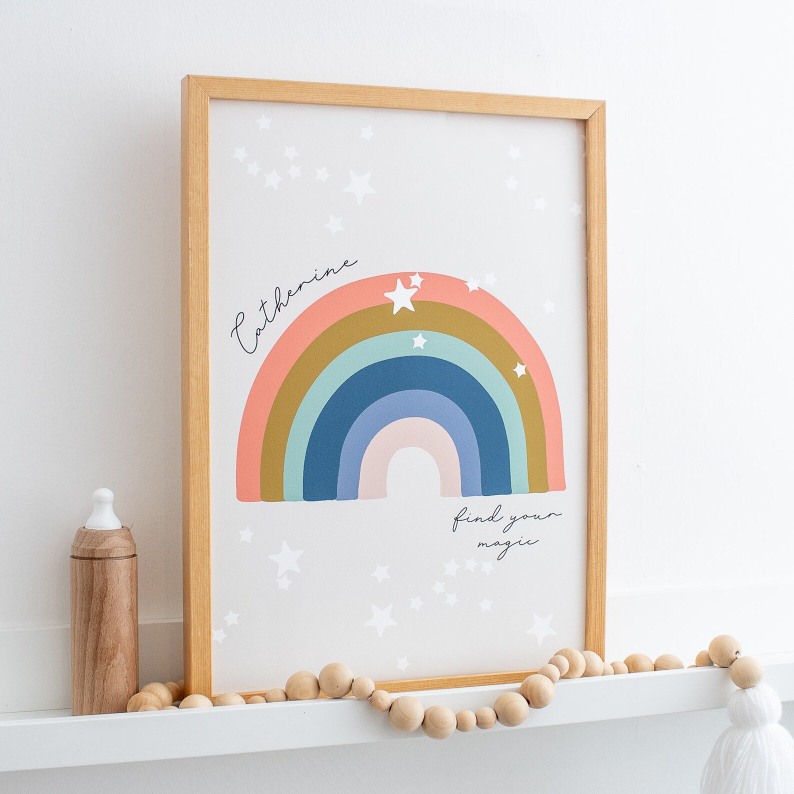 Rainbow Decor Rainbow Nursery Art Print Personalised Baby | Etsy