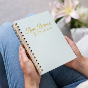Cartas para mi bebé, cuaderno personalizado de tapa dura, diario de recién nacidos, recuerdo para bebé, papelería dorada, regalo de lujo para baby shower