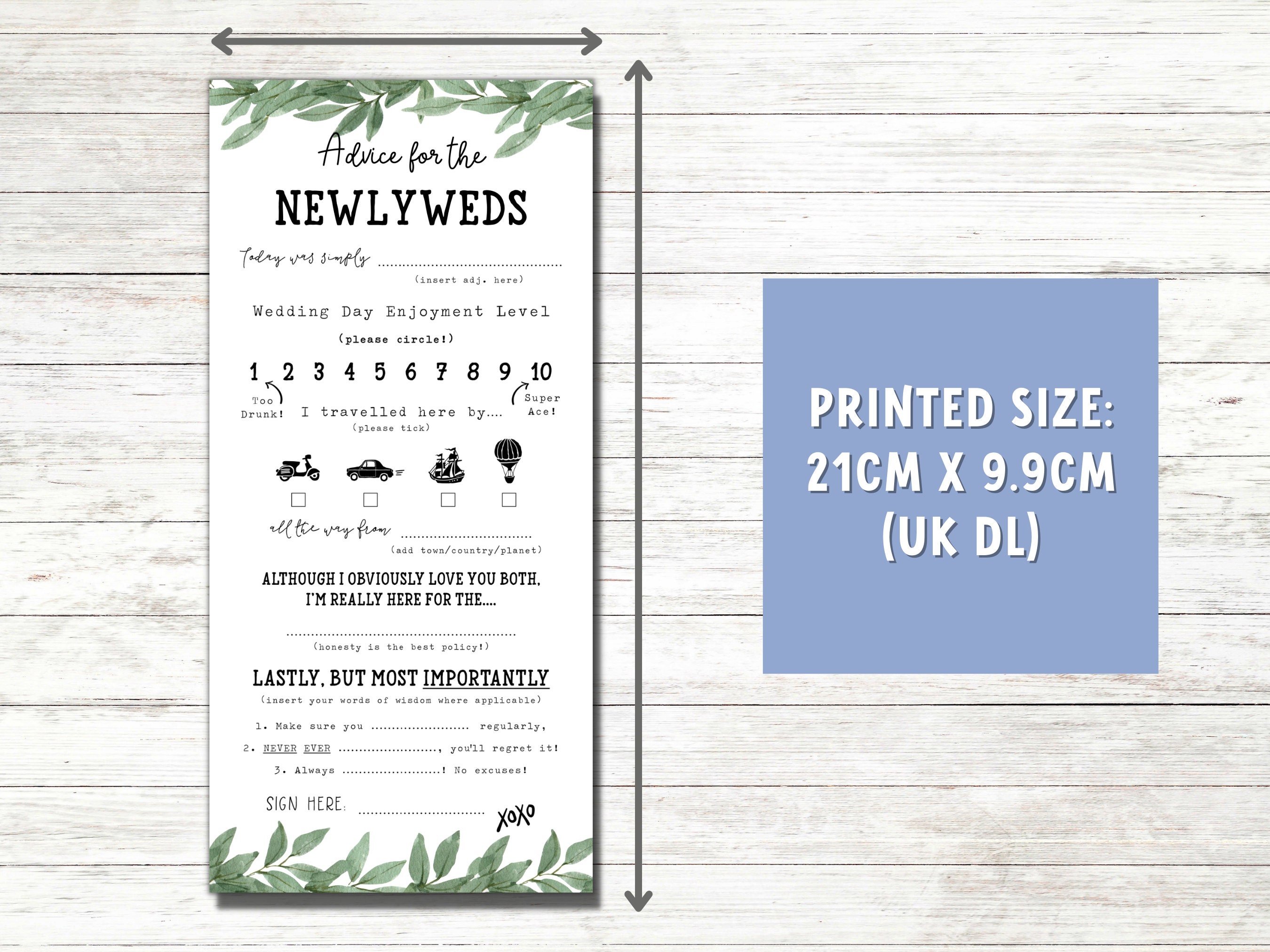 Advice for Mr and Mrs Cards for Wedding Wedding Mad Libs Etsy