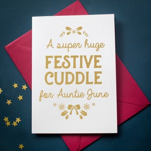 Carte de Noël personnalisée déjouée, carte de Noël festive