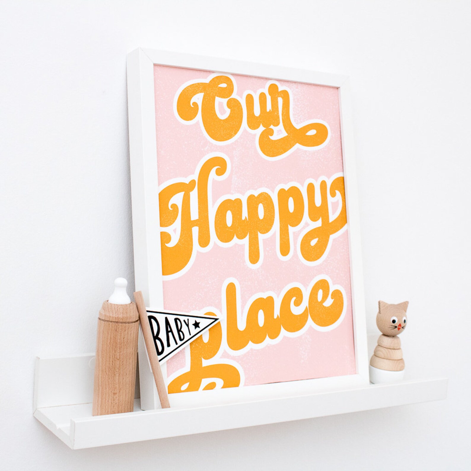 Happy Wall Art Colourful Wall Art Retro Nursery Prints Baby Etsy