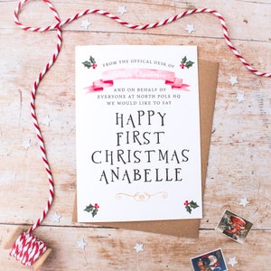 Tarjeta de Navidad para bebés - Carta de Papá Noel - Tarjeta de Navidad para bebés - Tarjeta personalizada de Papá Noel - Recuerdo de Navidad para bebés