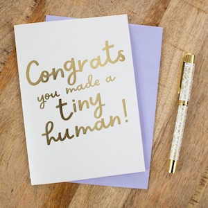 Congrats You Made A Tiny Human Card, Mom To Be, Card For New Parents, Pregnant Card, Mother&#39;s Day Card, Expecting Mum Gift, Pregnant Card