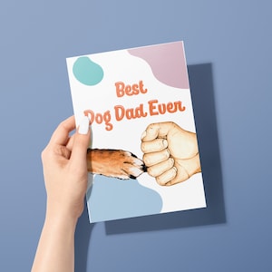 Beste hond papa ooit kaart van De hond | Dog Daddy Gift Wenskaart | Dog Dad Card | Verjaardagskaart van de hond