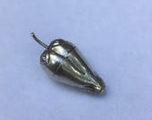 Silver Chili Pepper Box, handmade collectible, jewelry, ring box, trinket, keepsake, figurine, statue, Cambodian silver art, artefact, Vll