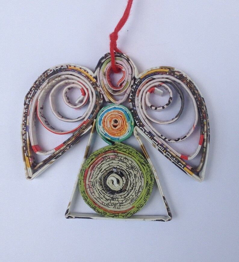 Guardian Angel Quilled Paper Christmas Ornament Handmade | Etsy