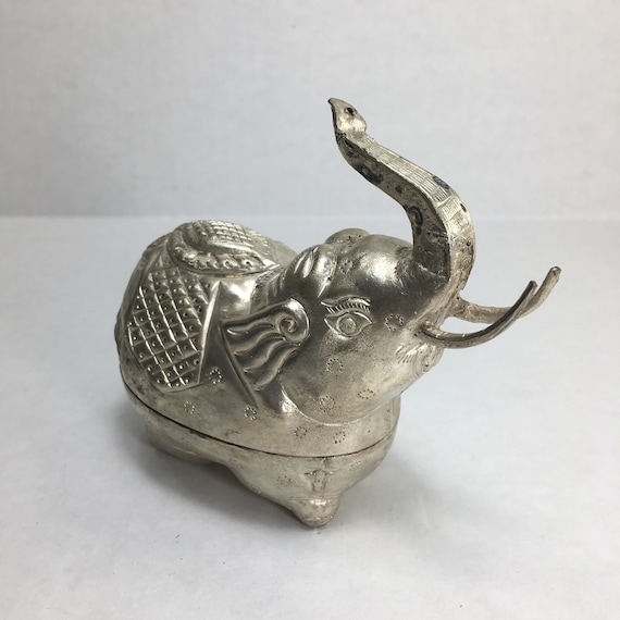 Silver Monogram Metal Mini Treasure Trunk, 2022