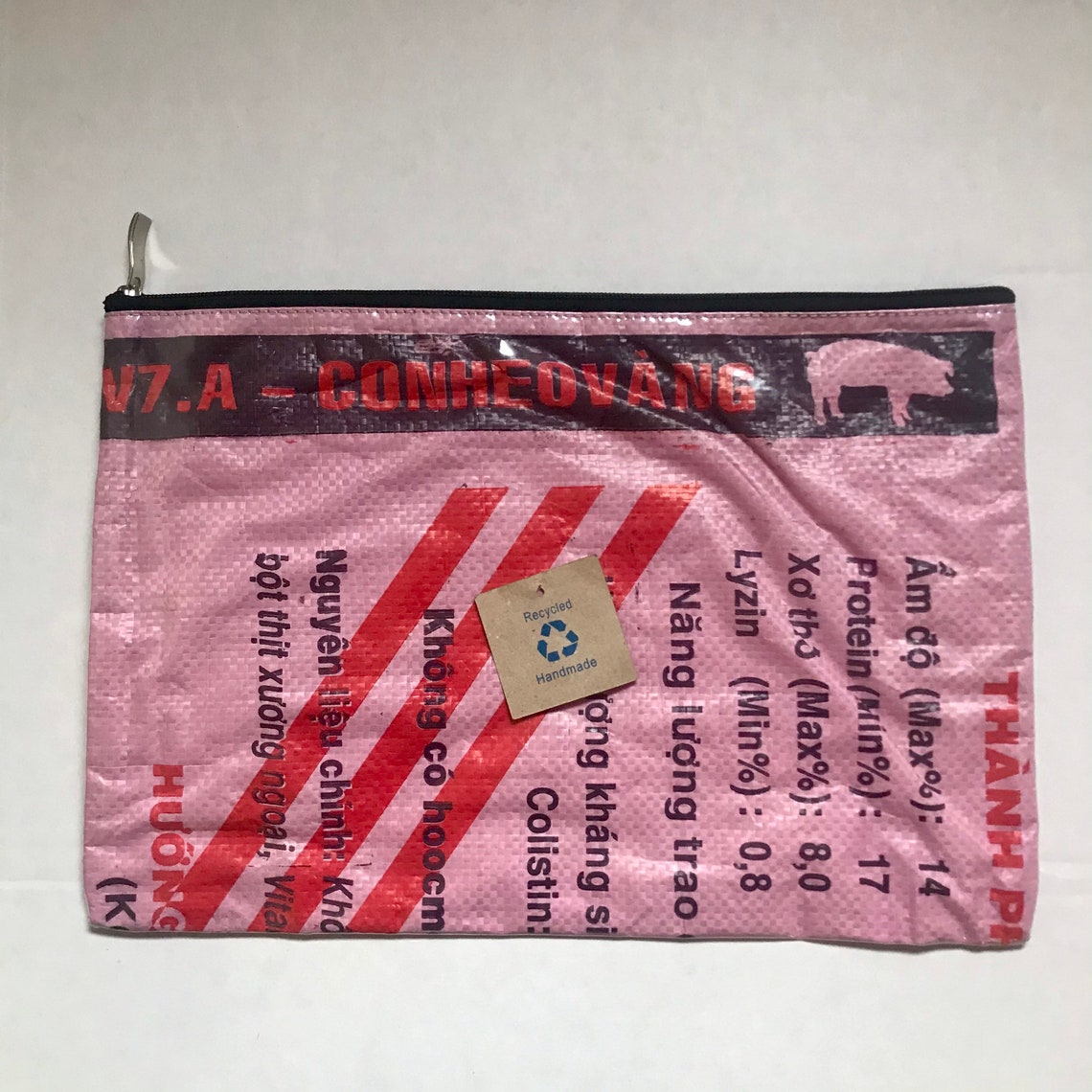 EcoArt Recycled Plastic Zipper Pouch handmade upcycled rice Etsy