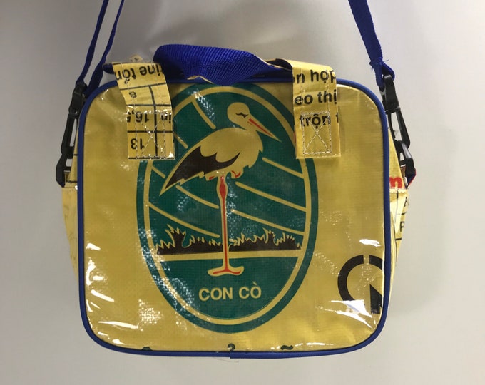 Eco-art Recycled yellow Bird Crossbody Handbag blue - Etsy