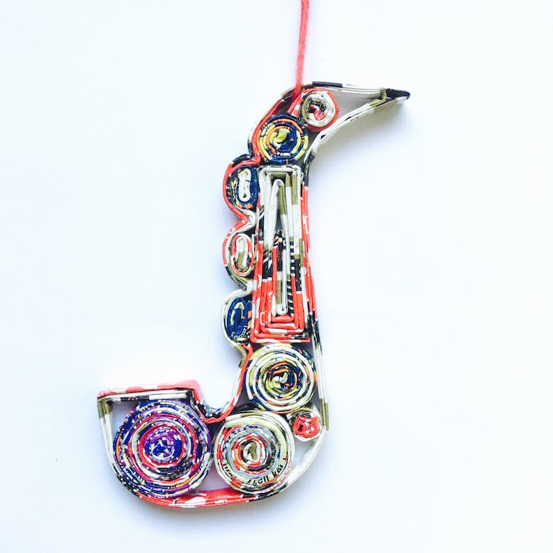 Ecoart Saxophone Ornament Quilled Paper Christmas Decor Etsy