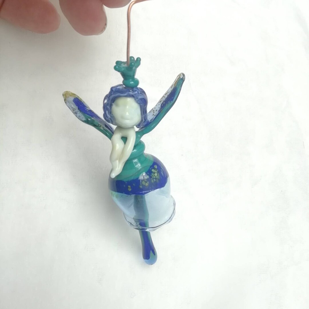 Turquoise and Blue Fairy. Glass Flower Fairy.lampworked Etsy UK