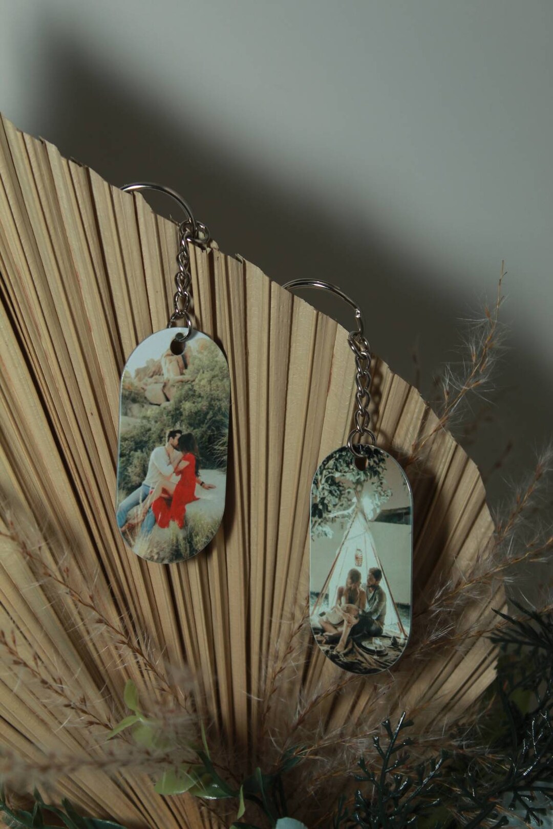 Custom Personalized Dog Tag Photo Keychain, Photo Key Ring, Custom