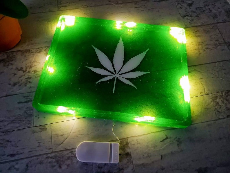 Light up Rolling Tray Resin Rolling Tray Custom Rolling Etsy