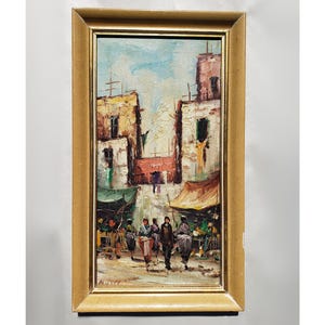 Vintage Original Italian Oil Painting, Signed, Framed