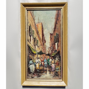 Vintage Original Italian Oil Painting, Signed, Framed