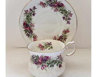 English Floral Rosina Teacup and Saucer