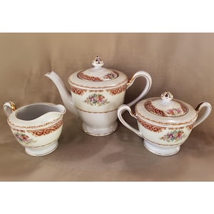 Vintage Porcelain Floral Tea Set