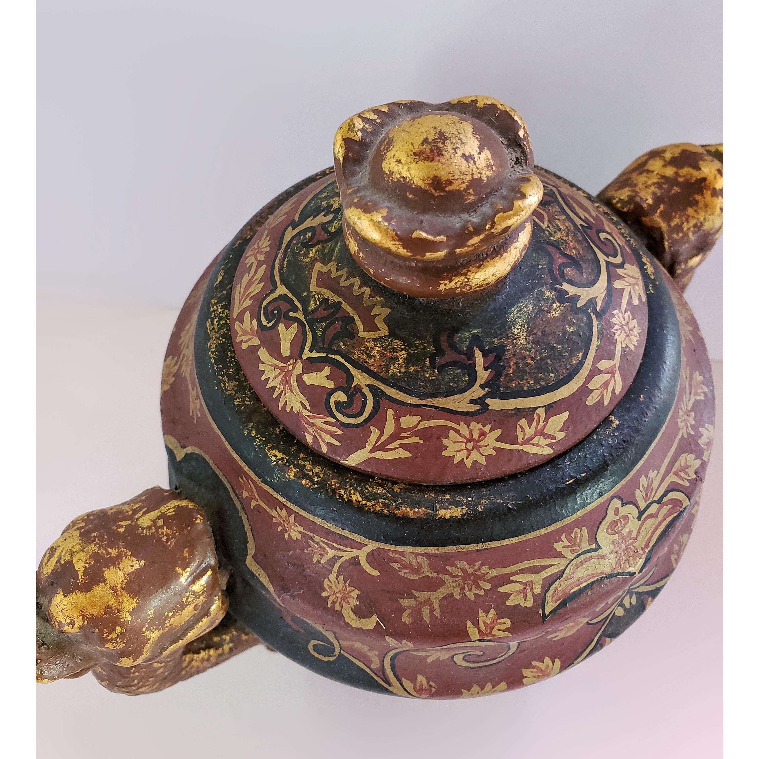 中国　ドラゴン持ち手の陶器壺 Dragon-Handled Amphora 三彩双龙耳瓶| The Art Institute of Chicago