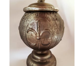 Lidded Jar of Mercury Glass